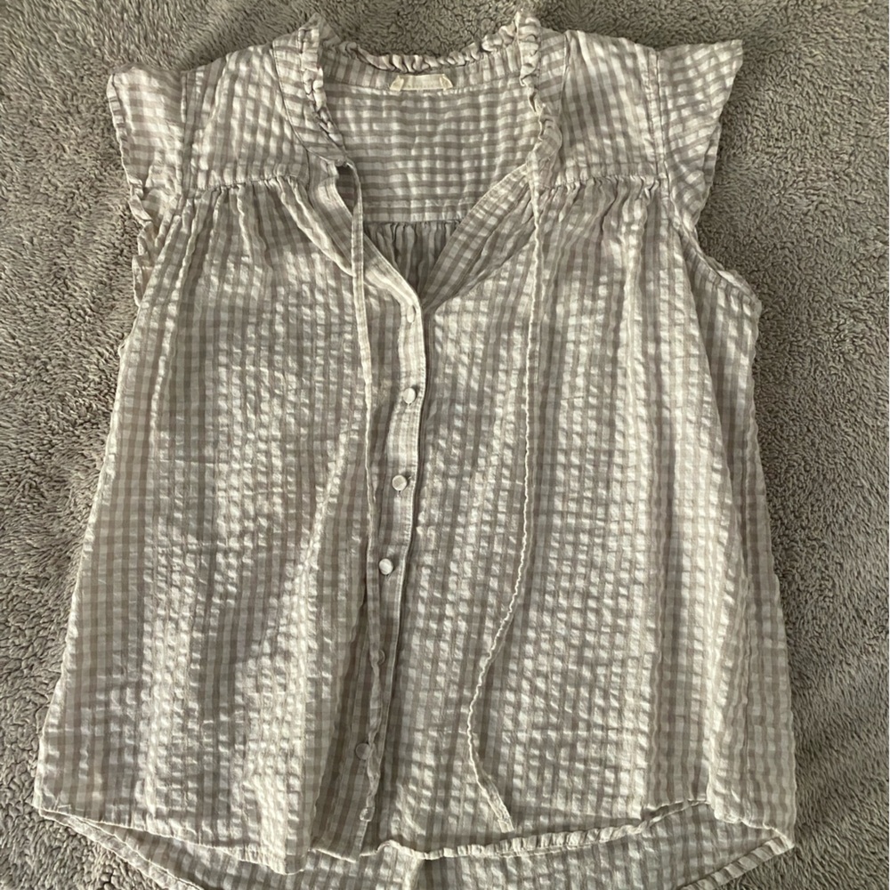 Lovestitch Beige and White Striped Top